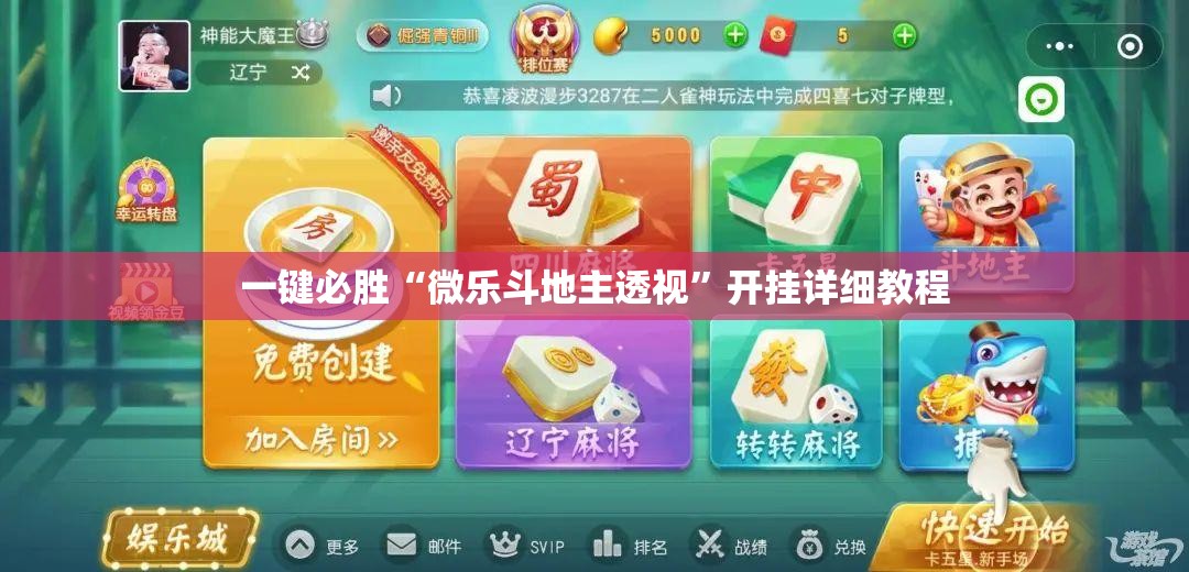 一键必胜“微乐斗地主透视”开挂详细教程