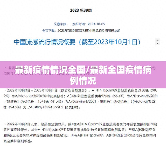最新疫情情况全国/最新全国疫情病例情况