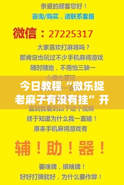 今日教程“微乐捉老麻子有没有挂	”开挂(透视)辅助教程