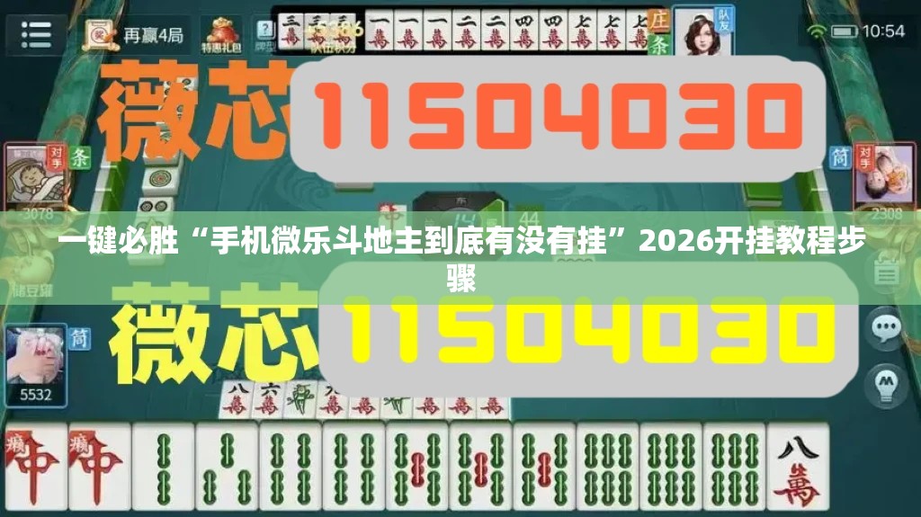一键必胜“手机微乐斗地主到底有没有挂”2026开挂教程步骤