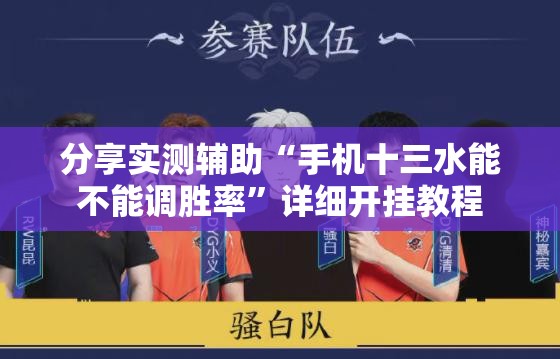 分享实测辅助“手机十三水能不能调胜率”详细开挂教程