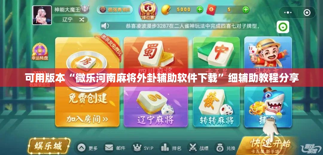 可用版本“微乐河南麻将外卦辅助软件下载”细辅助教程分享