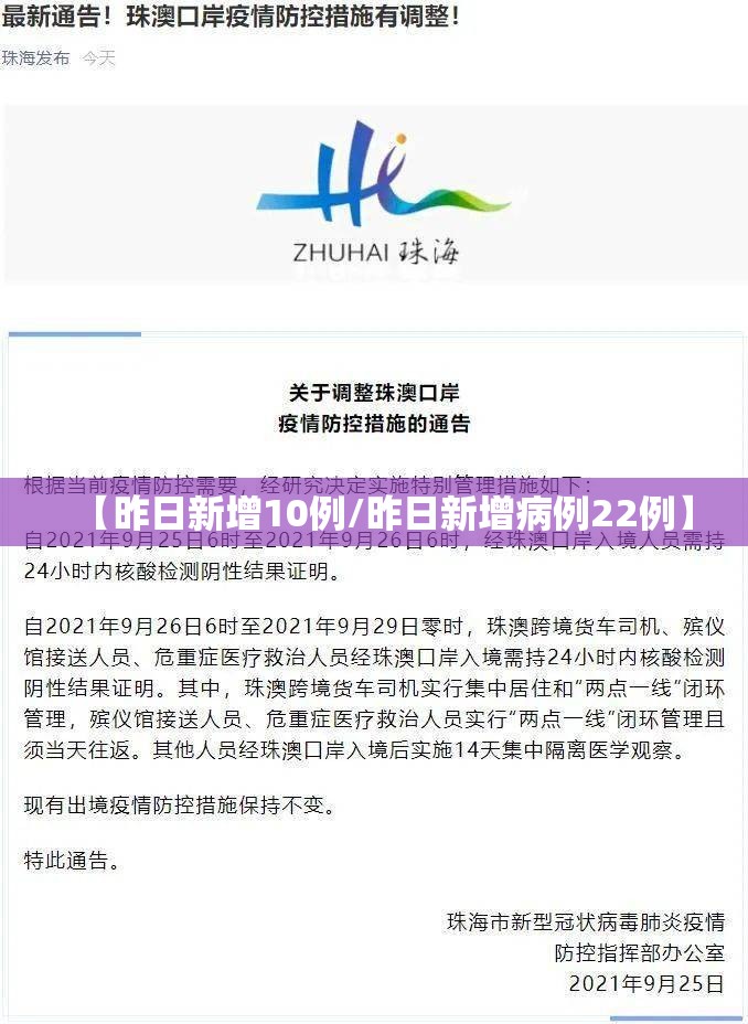 【昨日新增10例/昨日新增病例22例】