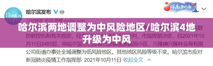 哈尔滨两地调整为中风险地区/哈尔滨4地升级为中风
