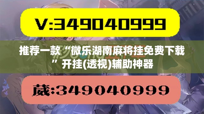 推荐一款“微乐湖南麻将挂免费下载”开挂(透视)辅助神器