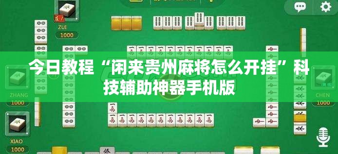 今日教程“闲来贵州麻将怎么开挂	”科技辅助神器手机版