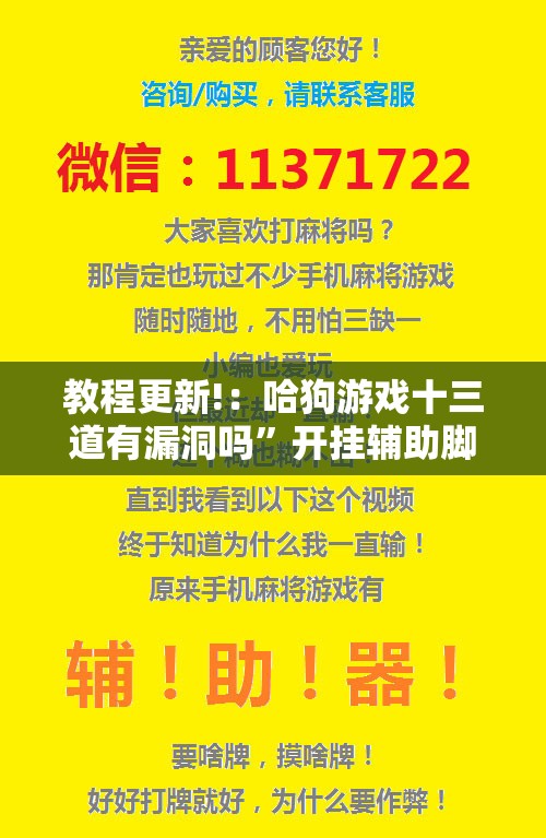 教程更新!：哈狗游戏十三道有漏洞吗”开挂辅助脚本+详细开挂安装教程