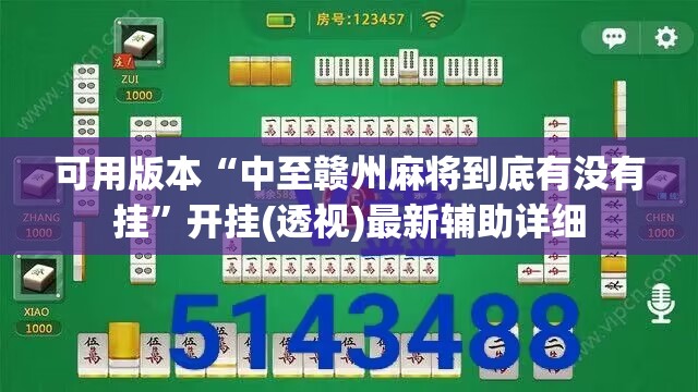 可用版本“中至赣州麻将到底有没有挂”开挂(透视)最新辅助详细