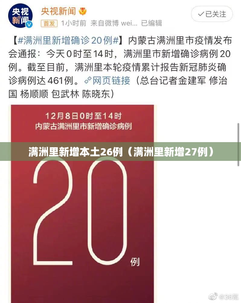 满洲里新增本土26例(满洲里新增27例) 满洲里新增本土26例(满洲里新增27例)