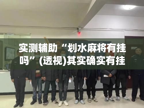 实测辅助“划水麻将有挂吗	”(透视)其实确实有挂