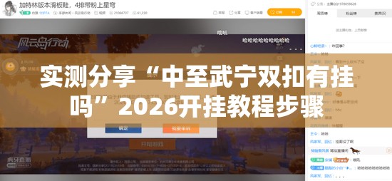 实测分享“中至武宁双扣有挂吗”2026开挂教程步骤