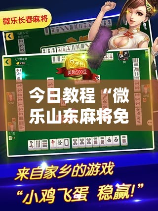 今日教程“微乐山东麻将免费挂”2026开挂教程步骤