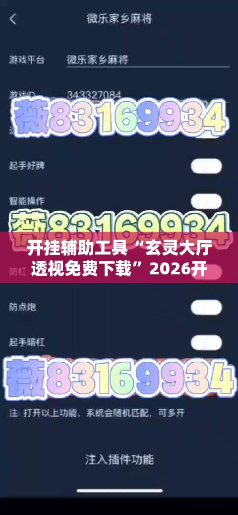 开挂辅助工具“玄灵大厅透视免费下载”2026开挂教程步骤
