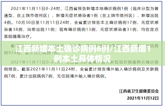 江西新增本土确诊病例6例/江西新增1例本土具体情况 江西新增本土确诊病例6例/江西新增1例本土具体情况