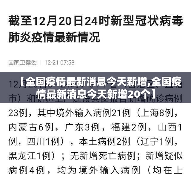 【全国疫情最新消息今天新增,全国疫情最新消息今天新增20个】 【全国疫情最新消息今天新增,全国疫情最新消息今天新增20个】