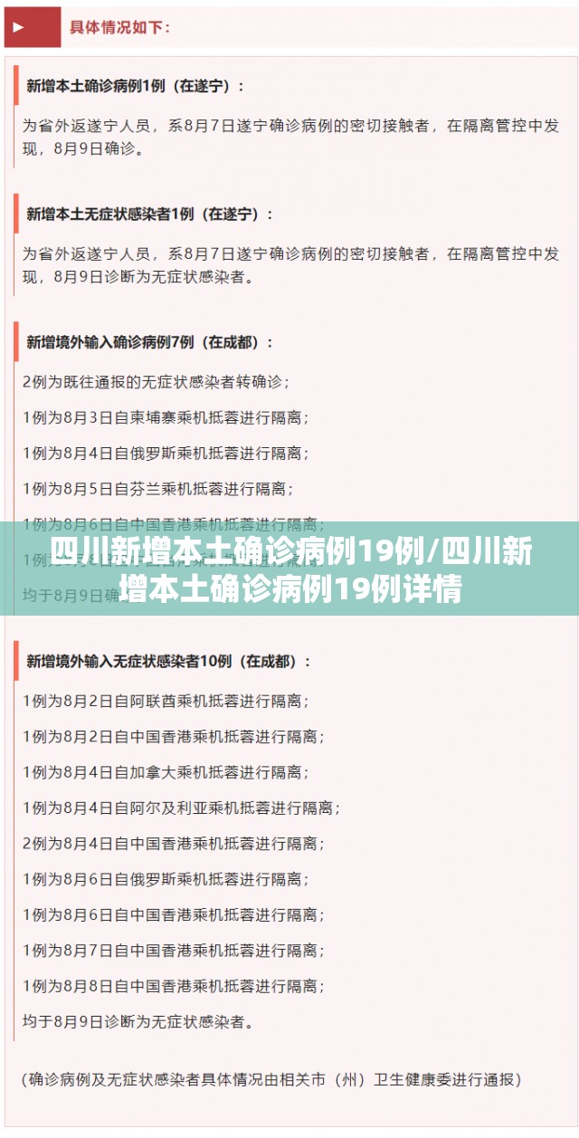 四川新增本土确诊病例19例/四川新增本土确诊病例19例详情