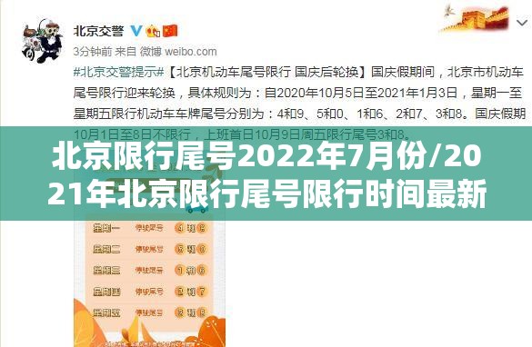 北京限行尾号2022年7月份/2021年北京限行尾号限行时间最新规定 北京限行尾号2022年7月份/2021年北京限行尾号限行时间最新规定