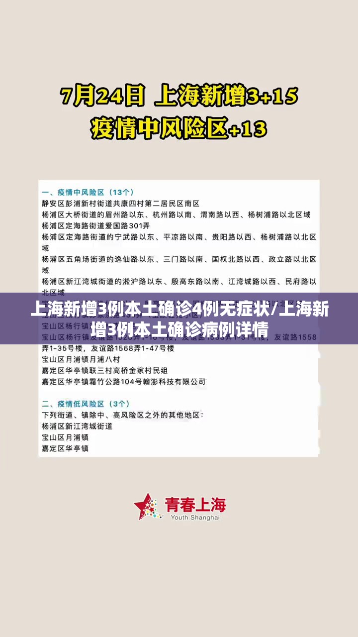 上海新增3例本土确诊4例无症状/上海新增3例本土确诊病例详情