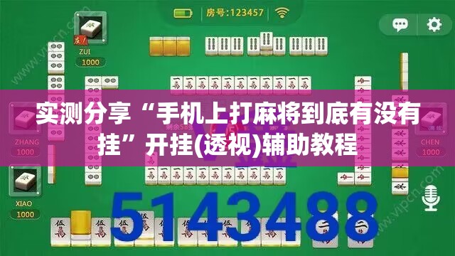 实测分享“手机上打麻将到底有没有挂”开挂(透视)辅助教程