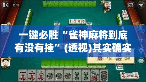 一键必胜“雀神麻将到底有没有挂	”(透视)其实确实有挂