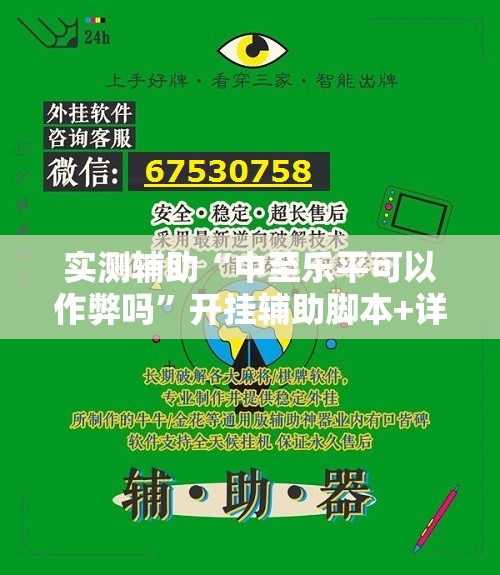 实测辅助“中至乐平可以作弊吗”开挂辅助脚本+详细开挂安装教程