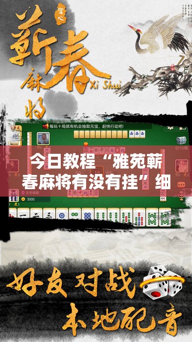 今日教程“雅苑蕲春麻将有没有挂”细辅助教程分享