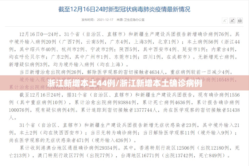 浙江新增本土44例/浙江新增本土确诊病例 浙江新增本土44例/浙江新增本土确诊病例