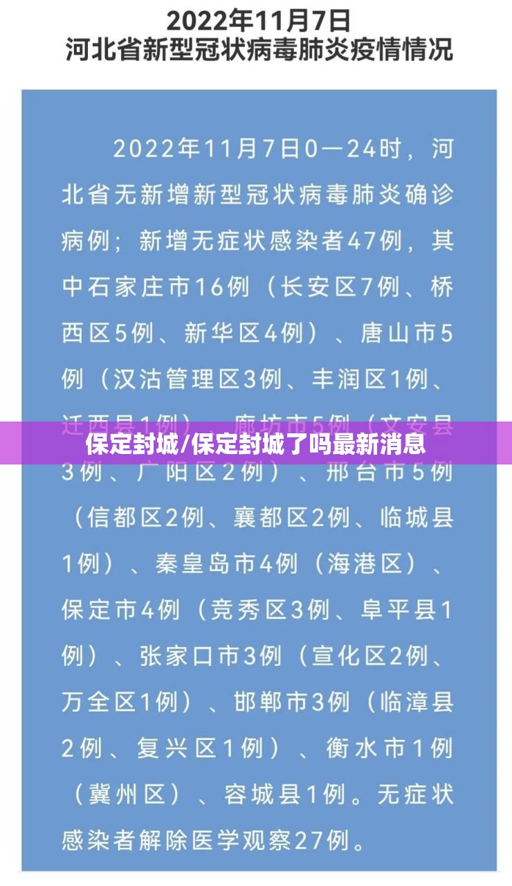 保定封城/保定封城了吗最新消息 保定封城/保定封城了吗最新消息