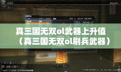 真三国无双ol武器上升值(真三国无双ol刷兵武器) 真三国无双ol武器上升值(真三国无双ol刷兵武器)