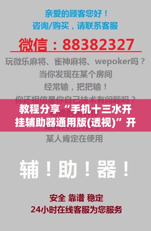 教程分享“手机十三水开挂辅助器通用版(透视)”开挂辅助脚本+详细开挂安装教程