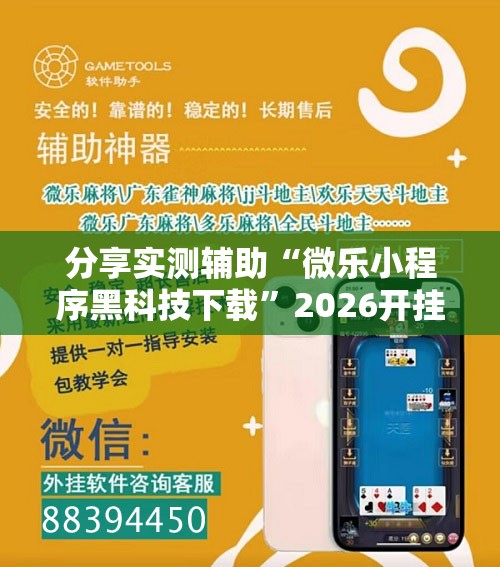 分享实测辅助“微乐小程序黑科技下载”2026开挂教程步骤