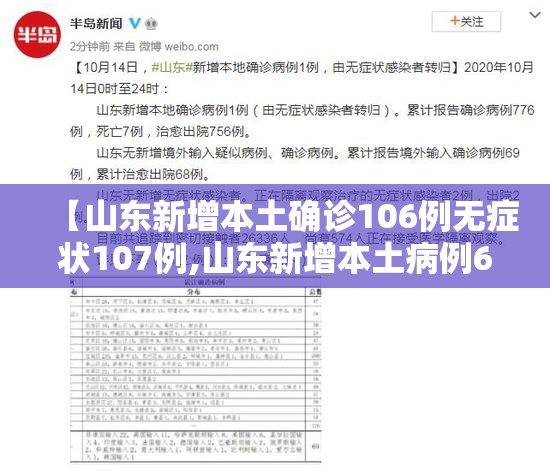 【山东新增本土确诊106例无症状107例,山东新增本土病例6例】 【山东新增本土确诊106例无症状107例,山东新增本土病例6例】