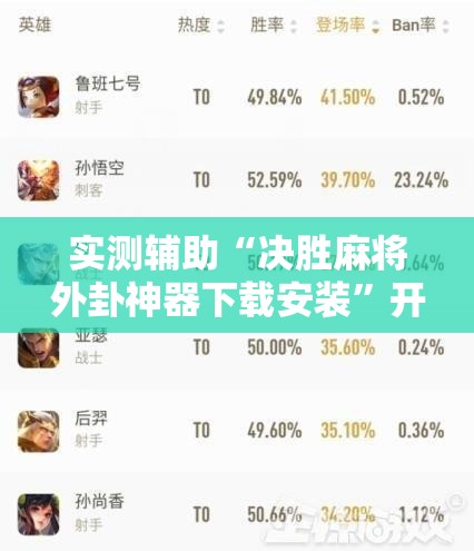 实测辅助“决胜麻将外卦神器下载安装”开挂辅助脚本+详细开挂安装教程