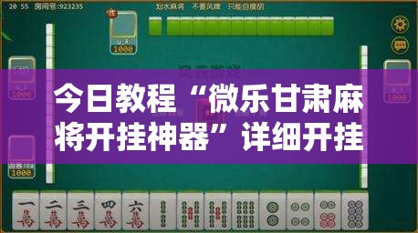 今日教程“微乐甘肃麻将开挂神器”详细开挂教程