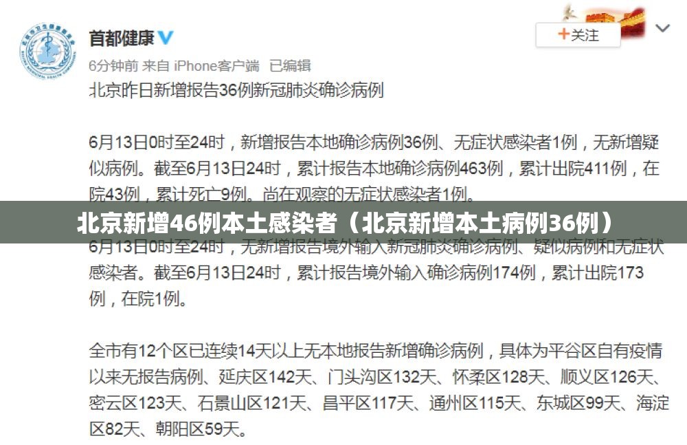 北京新增46例本土感染者(北京新增本土病例36例) 北京新增46例本土感染者(北京新增本土病例36例)