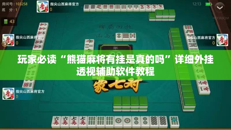 玩家必读“熊猫麻将有挂是真的吗”详细外挂透视辅助软件教程