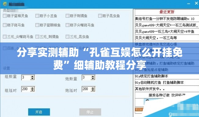 分享实测辅助“孔雀互娱怎么开挂免费”细辅助教程分享