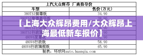【上海大众辉昂费用/大众辉昂上海最低新车报价】