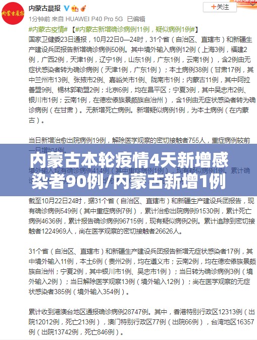 内蒙古本轮疫情4天新增感染者90例/内蒙古新增1例本土确诊病例