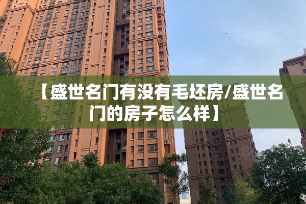 【盛世名门有没有毛坯房/盛世名门的房子怎么样】
