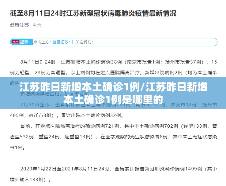 江苏昨日新增本土确诊1例/江苏昨日新增本土确诊1例是哪里的 江苏昨日新增本土确诊1例/江苏昨日新增本土确诊1例是哪里的