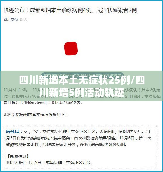 四川新增本土无症状25例/四川新增5例活动轨迹 四川新增本土无症状25例/四川新增5例活动轨迹