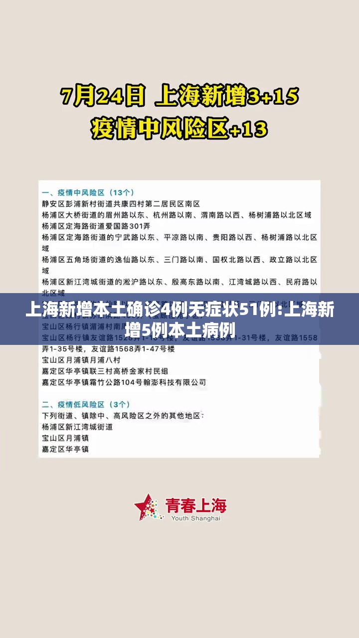 上海新增本土确诊4例无症状51例:上海新增5例本土病例