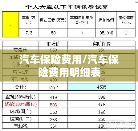 汽车保险费用/汽车保险费用明细表
