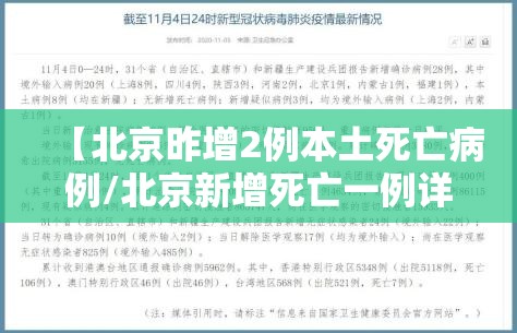 【北京昨增2例本土死亡病例/北京新增死亡一例详情】 【北京昨增2例本土死亡病例/北京新增死亡一例详情】