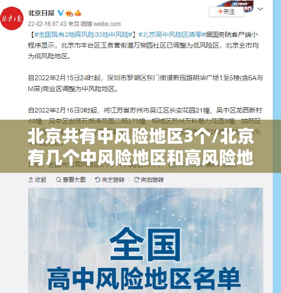 北京共有中风险地区3个/北京有几个中风险地区和高风险地区 北京共有中风险地区3个/北京有几个中风险地区和高风险地区