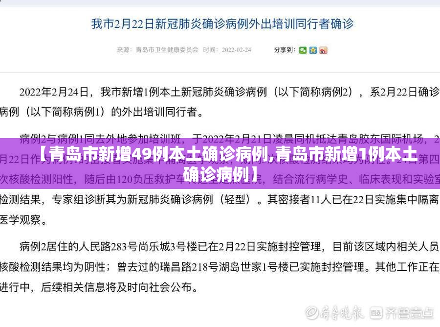 【青岛市新增49例本土确诊病例,青岛市新增1例本土确诊病例】 【青岛市新增49例本土确诊病例,青岛市新增1例本土确诊病例】