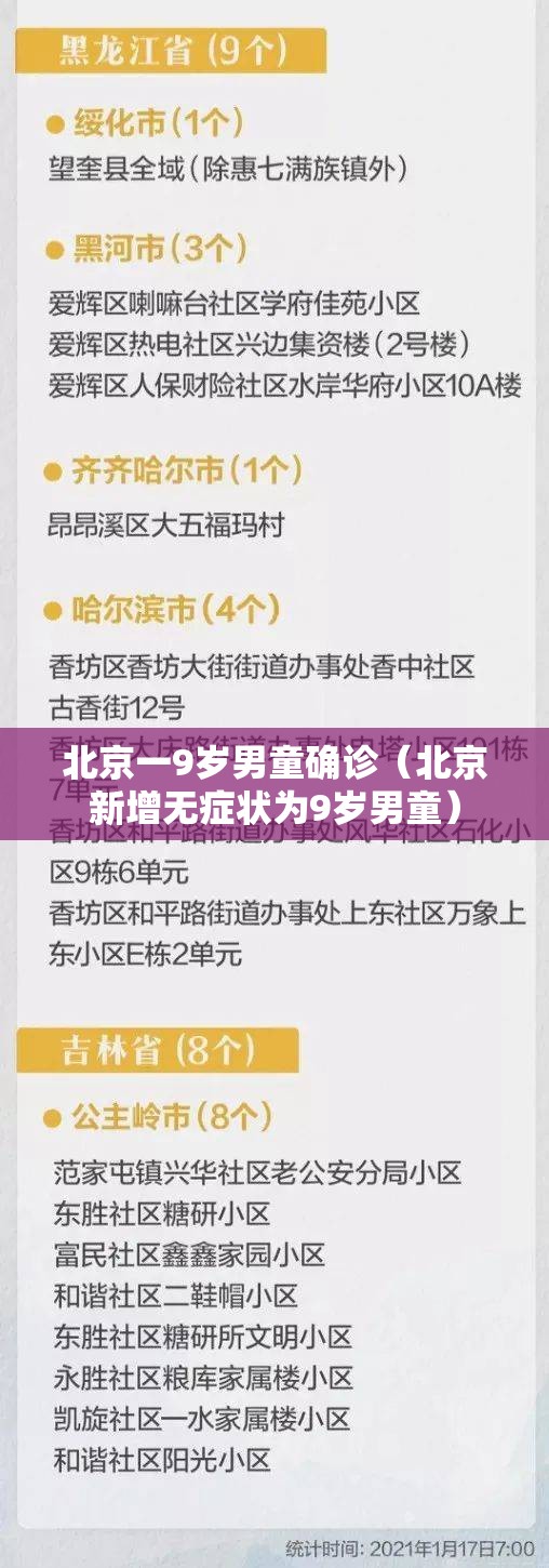 北京一9岁男童确诊(北京新增无症状为9岁男童) 北京一9岁男童确诊(北京新增无症状为9岁男童)