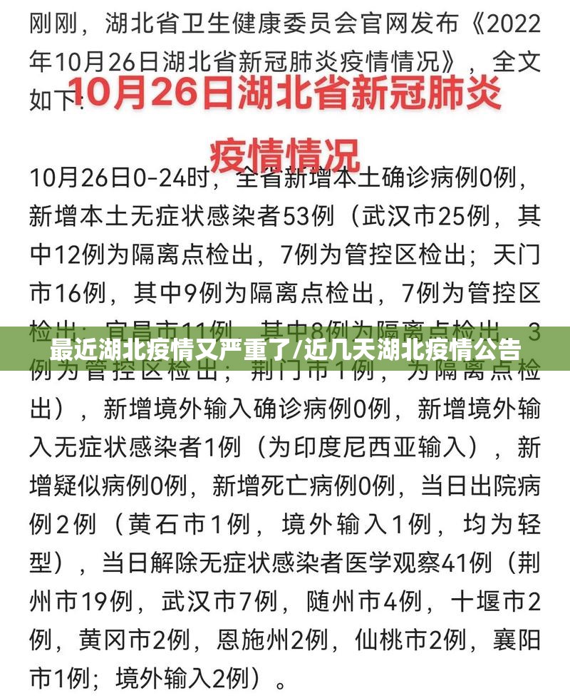 最近湖北疫情又严重了/近几天湖北疫情公告