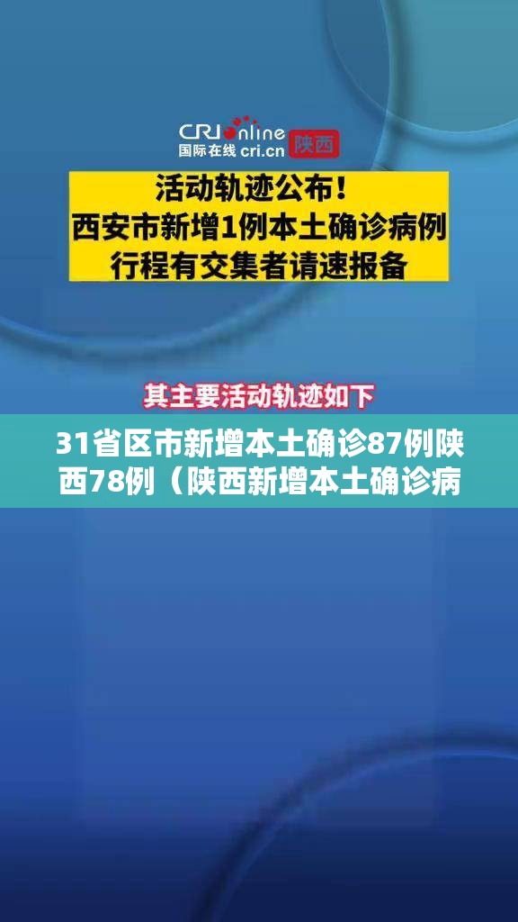 31省区市新增本土确诊87例陕西78例（陕西新增本土确诊病例活动轨迹）